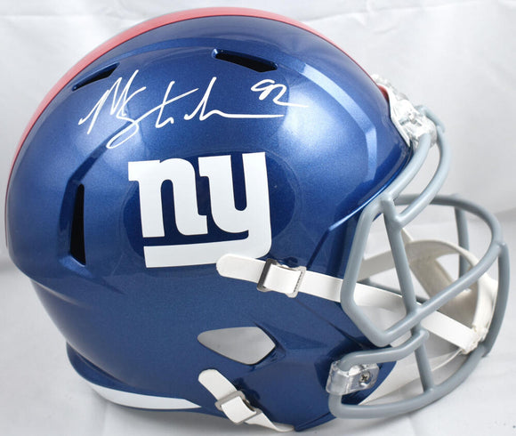 Michael Strahan Autographed New York Giants F/S Speed Helmet-Beckett W Hologram *White Image 1