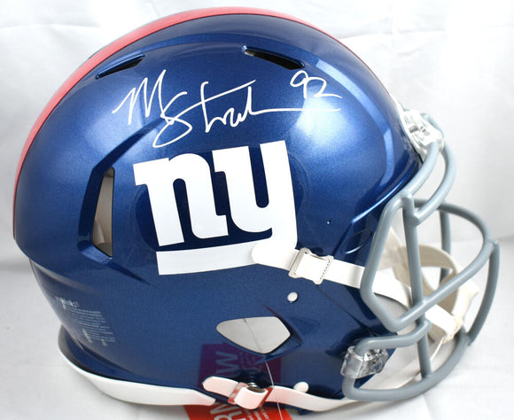 Michael Strahan Autographed New York Giants F/S Speed Authentic Helmet-Beckett W Hologram *White Image 1