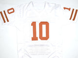 Vince Young Autographed White College Style STAT Jersey - Beckett W Hologram *Black Image 3