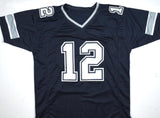 Roger Staubach Autographed Blue Pro Style Jersey-Beckett W Hologram *Black Image 3
