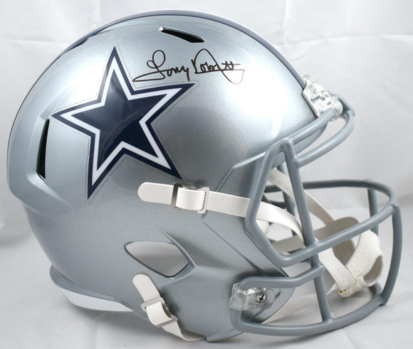 Tony Dorsett Autographed Dallas Cowboys F/S Speed Helmet- Beckett W Hologram *Front *Black Image 1