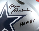 Roger Staubach Autographed Dallas Cowboys F/S 1976 Speed Authentic Helmet w/HOF - Beckett W Hologram *Black  Image 2
