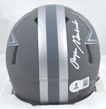 Roger Staubach Autographed Dallas Cowboys Slate Speed Mini Helmet-Beckett W Hologram *White Image 3