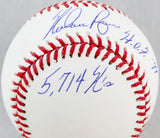 Nolan Ryan Autographed Rawlings OML Baseball W/ 3 Inscriptions- AIV Hologram