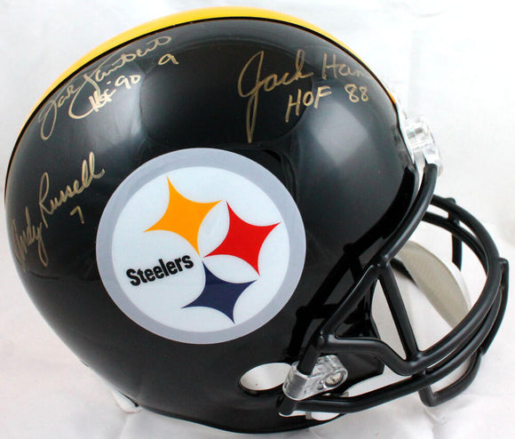 Ham Lambert Russell Signed Pittsburgh Steelers F/S Helmet w/2 Insc- JSA W *Gold