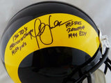 Marshall Faulk Autographed F/S ProLine Rams 81-99 TB Helmet W/ 6 Insc- JSA W Aut