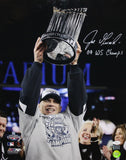 Joe Girardi Autographed 16x20 Holding WS Trophy Photo- JSA Authenticated