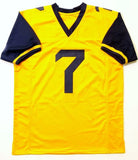 Will Grier Autographed Yellow College Style Jersey - JSA W Auth *Silver