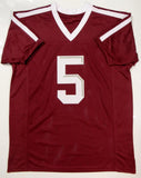 Treveon Williams Autographed Maroon College Style Jersey- JSA Witnessed Auth *5