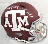Johnny Manziel Autographed Texas A&M F/S Speed Helmet 2 insc. - Beckett W