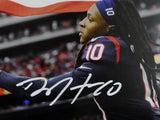 DeAndre Hopkins Signed Texans 8x10 w/ Flag PF Photo- JSA W Auth *White