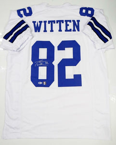 Jason Witten Autographed White Pro Style Jersey- Beckett Auth *8