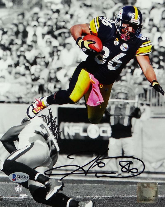 Hines Ward Autographed Steelers 8x10 B&W Spotlight PF Photo - Beckett Auth