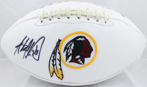 Adrian Peterson Autographed Washington Redskins Logo Football-Beckett Auth *Blk