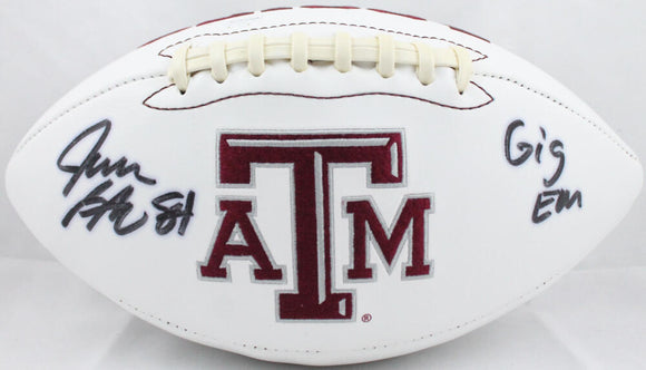 Jace Sternberger Autographed Texas A&M Aggies Logo Football w/ Gig Em-JSA W Auth