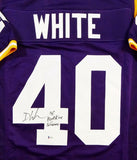 Devin White Signed Purple College Style Jersey w/2018 Butkus Winner-Beckett Auth