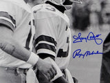 Tony Dorsett Roger Staubach Signed Dallas Cowboys 16x20 PF B/W - Beckett Auth