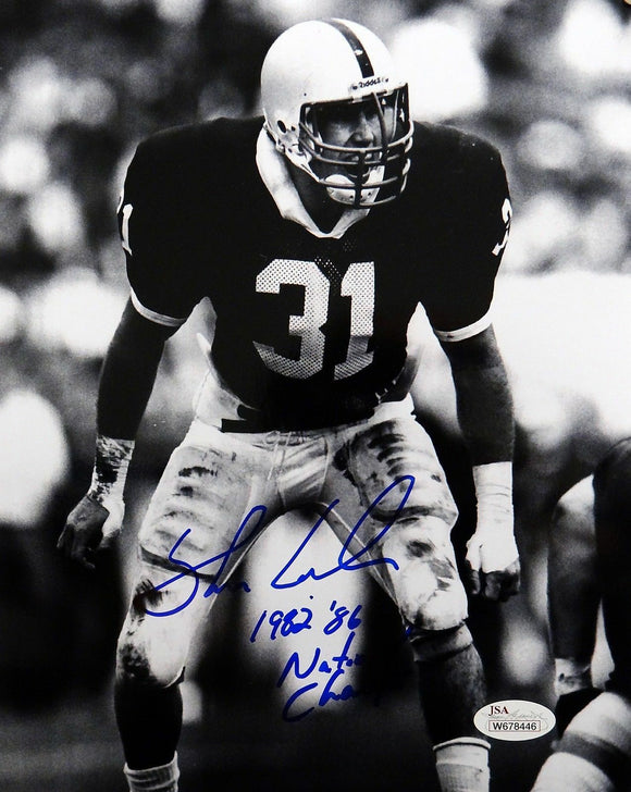 Shane Conlan Autographed 8x10 B&W On The Field Photo- JSA W Authenticated