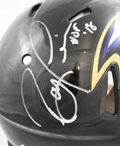 Ray Lewis Autographed Ravens F/S Speed Authentic Helmet HOF - Beckett W