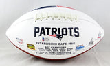 Ty Law Autographed New England Patriots Logo Football w/HOF- Beckett Auth *Black