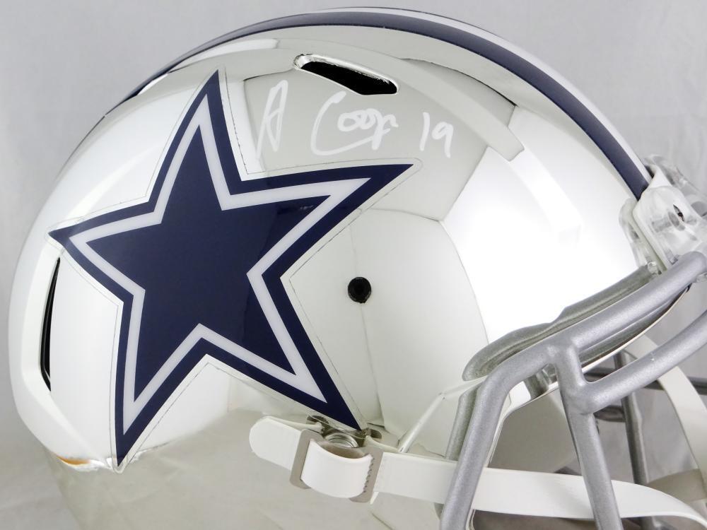 Amari Cooper Signed Cowboys Full Size White Matte Spd Rep Helmet JSA