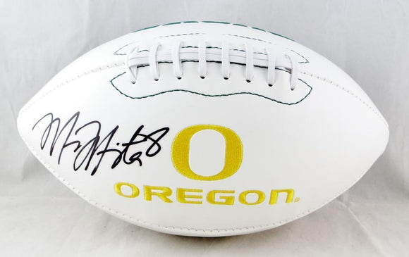 Marcus Mariota Autographed Oregon Ducks Logo Football - Mariota Holo Auth