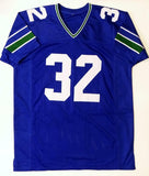 Ricky Watters Autographed Blue Pro Style Jersey- Beckett Authenticated *Black