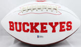 Dwayne Haskins Autographed Ohio State Buckeyes Logo Football-Beckett Auth *Black