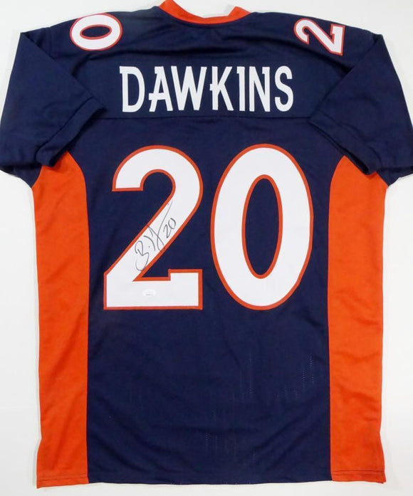 Brian Dawkins Autographed Blue Pro Style Jersey- JSA W Auth *2