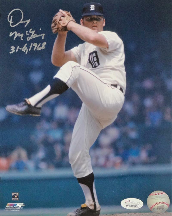 Denny McLain Autographed Detroit Tigers 8x10 Pitching PF Photo w/Insc-JSA W Auth