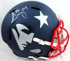 Sony Michel Autographed NE Patriots F/S AMP Speed Helmet - Beckett Auth *White