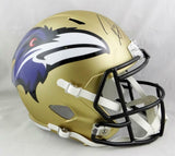 Ray Lewis Full Name Autographed Ravens F/S AMP Speed Helmet- Beckett Auth *Black