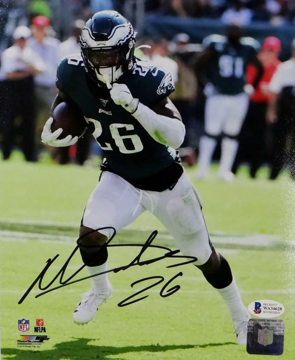 Miles Sanders Signed Phila. Eagles 8x10 PF Running w/ Ball Photo-Beckett Auth