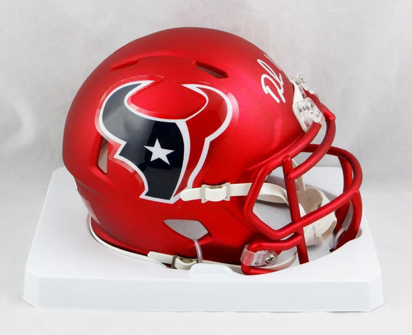 Deshaun Watson Autographed Houston Texans Blaze Mini Helmet- JSA Auth *Silver