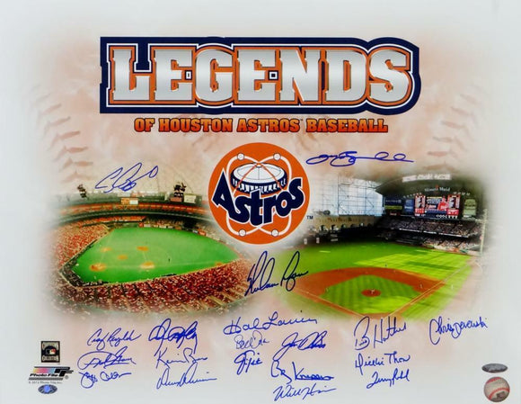 Houston Astros Legends Autographed 16x20 PF Photo w/19 Sigs - Tristar Auth *Blue