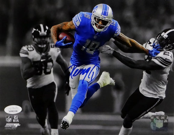 Kenny Golladay Autographed Detroit Lions 8x10 B&W Spotlight PF- JSA W Auth *Blue