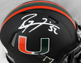 Ray Lewis Signed Miami Hurricanes Black Riddell Speed Mini Helmet- JSA W Auth