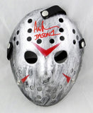 Ari Lehman Signed Friday The 13th Silver Jason Mask w/ Jason 1- JSA W *Red