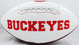 Denzel Ward Autographed Ohio State Buckeyes Logo Football- Beckett Auth *Black