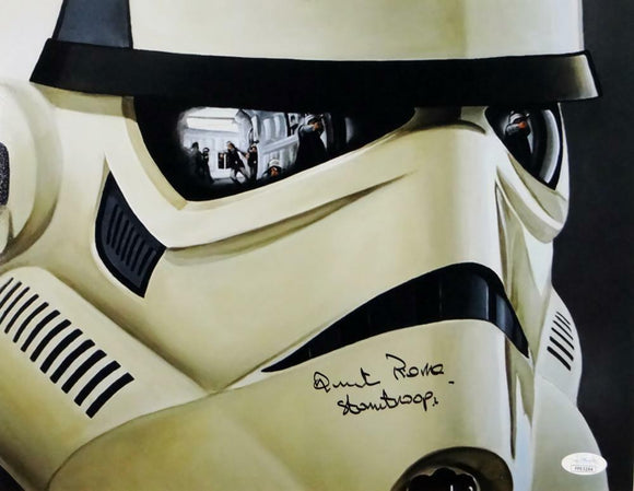 Quentin Pierre Autographed 11x14 Mask Close Up Photo w/ Stormtrooper- JSA Auth