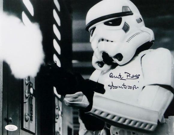 Quentin PierreAutographed 11x14 Firing Gun Photo w/ Stormtrooper - JSA Auth *Blk