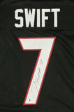 D'Andre Swift Autographed Black College Style Jersey- Beckett W Auth *7