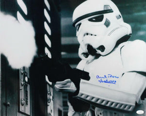 Quentin Pierre Autographed Firing Gun 16x20 Photo w/Stormtrooper- JSA Auth *Blue