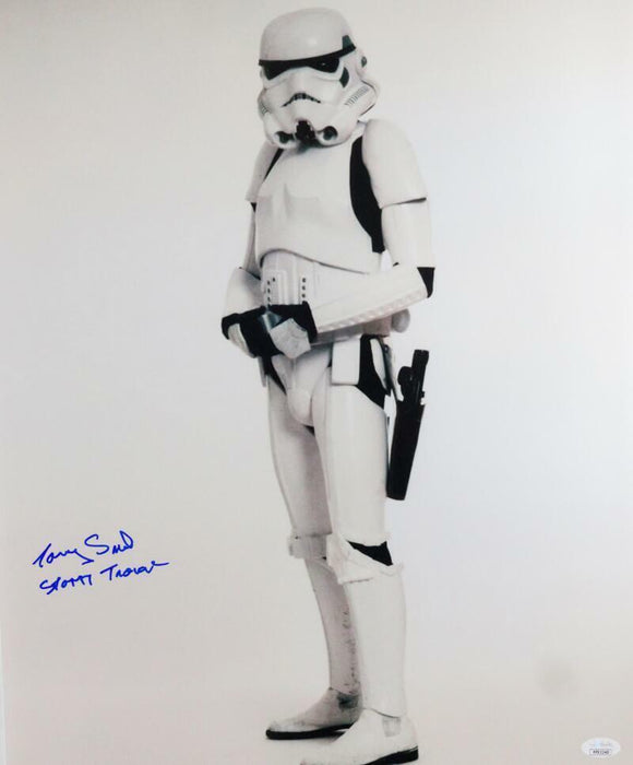 Tony Smart Signed Sideways Full Body 16x20 Photo w/Stormtrooper - JSA Auth *Blue