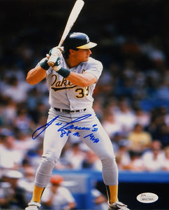 Jose Canseco 88 AL MVP Autographed 8x10 Batting Stance *Blue Photo- JSA Auth