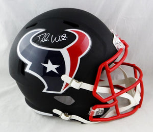 Deshaun Watson Signed Texans F/S Flat Black Speed Helmet - JSA W Auth *Silver