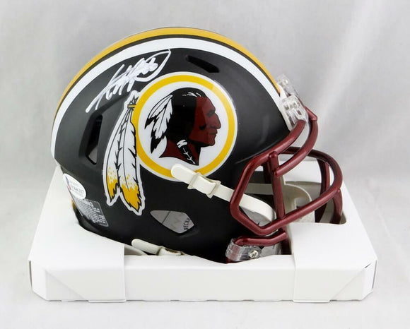 Adrian Peterson Signed Washington Flat Black Mini Helmet-Beckett W Auth