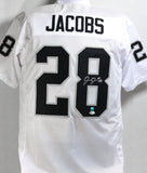 Josh Jacobs Autographed White Pro Style Jersey - Beckett W Auth *8