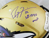 Ray Lewis Signed Ravens F/S Speed AMP Authentic Helmet w/ SB MVP- Beckett W Auth