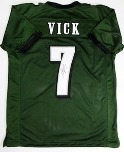 Michael Vick Autographed Green Pro Style Jersey - JSA W Auth * 7